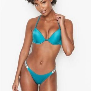 VICTORIA'S SECRET
Shine Strap Bombshell  push -Up Bikini bras set swimwear